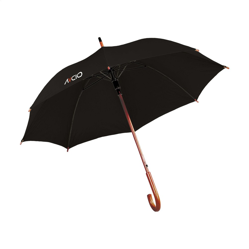 FirstClass RCS RPET Regenschirm 23 inch - schwarz (± PMS Black)