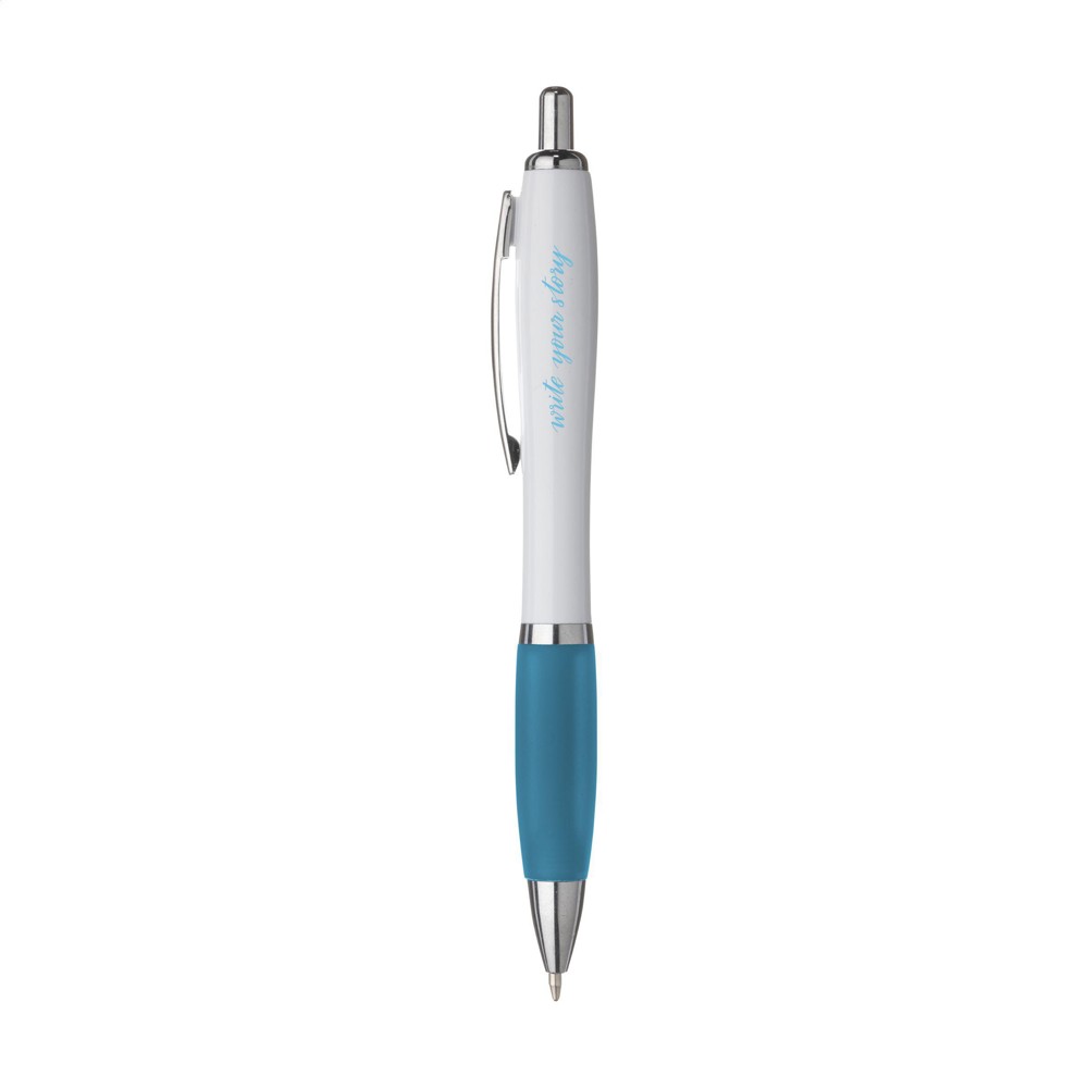 Athos White Kugelschreiber - hellblau (± PMS 314)