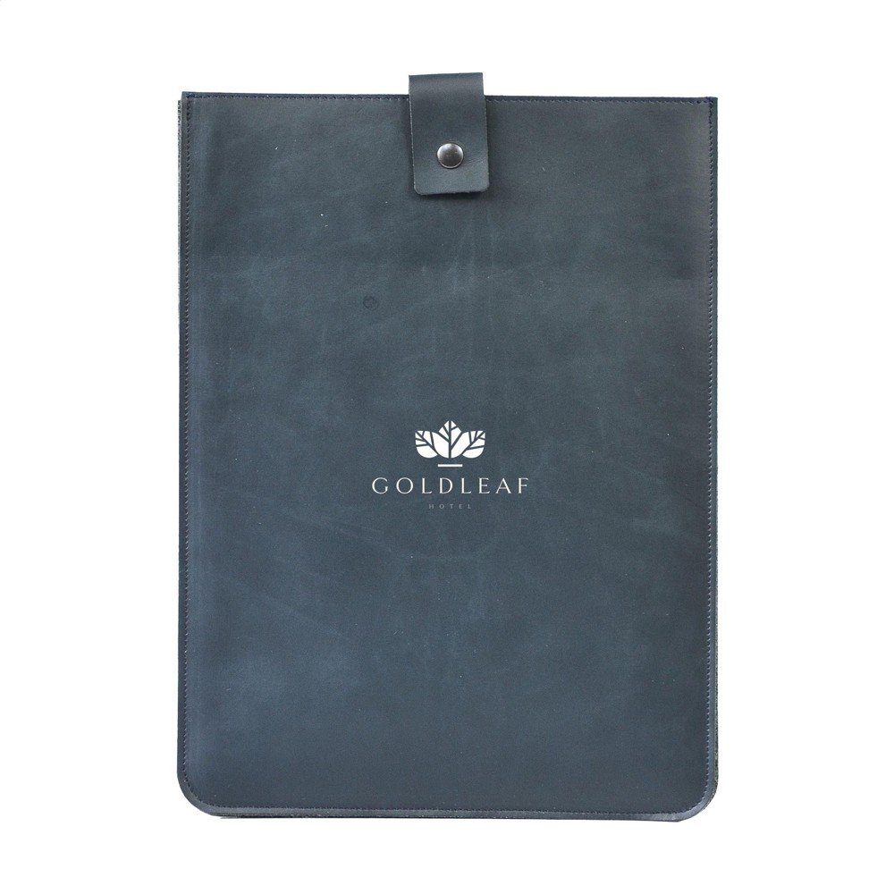 Recycled Leather Laptop Sleeve 14" - dunkel blau