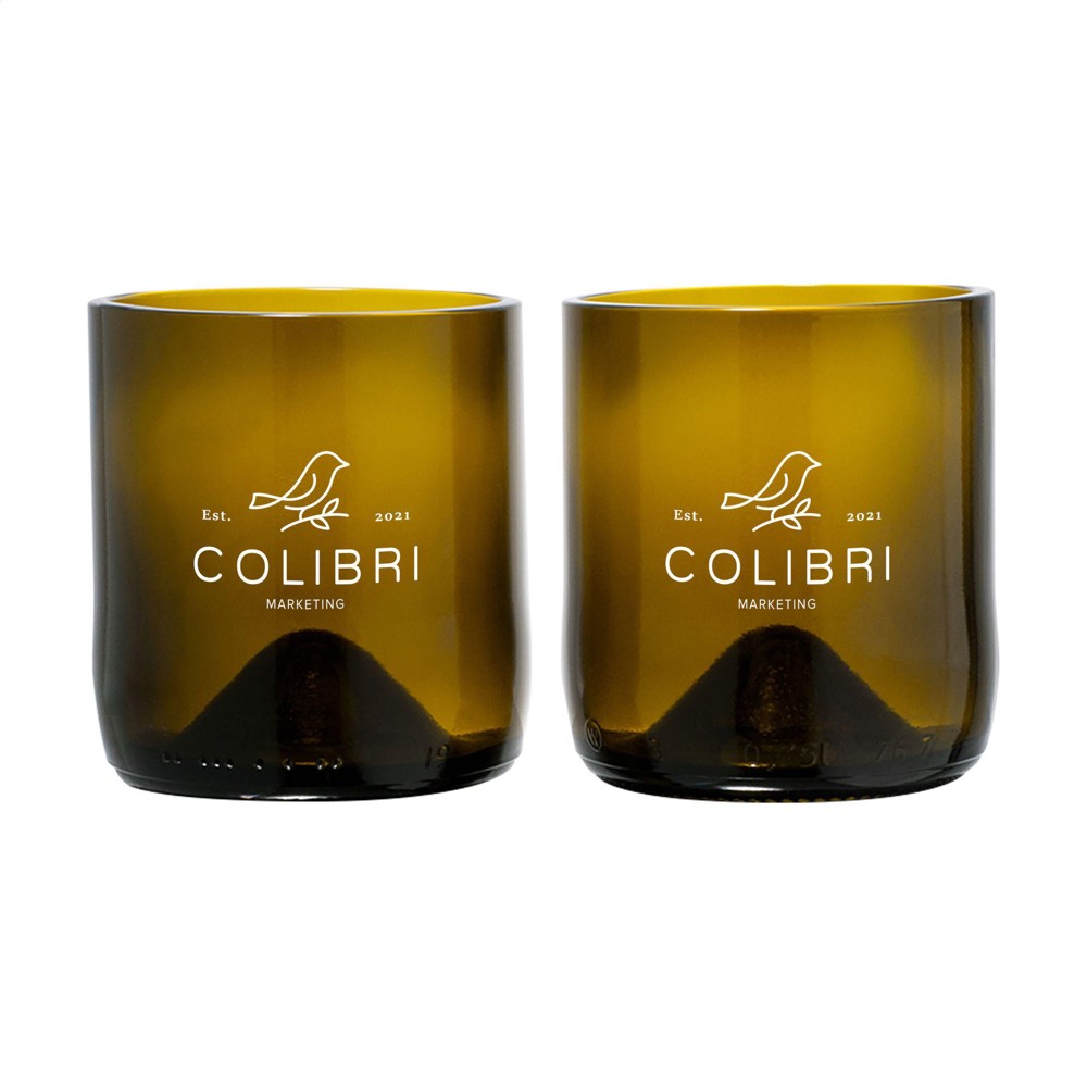 Rebottled® Short Tumbler 2-pack Trinkgläsern - olivgrün