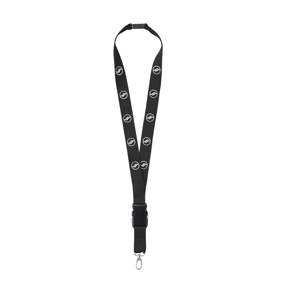 KeyCordSafety 2,4 cm Schlüsselband - schwarz (± PMS Black)