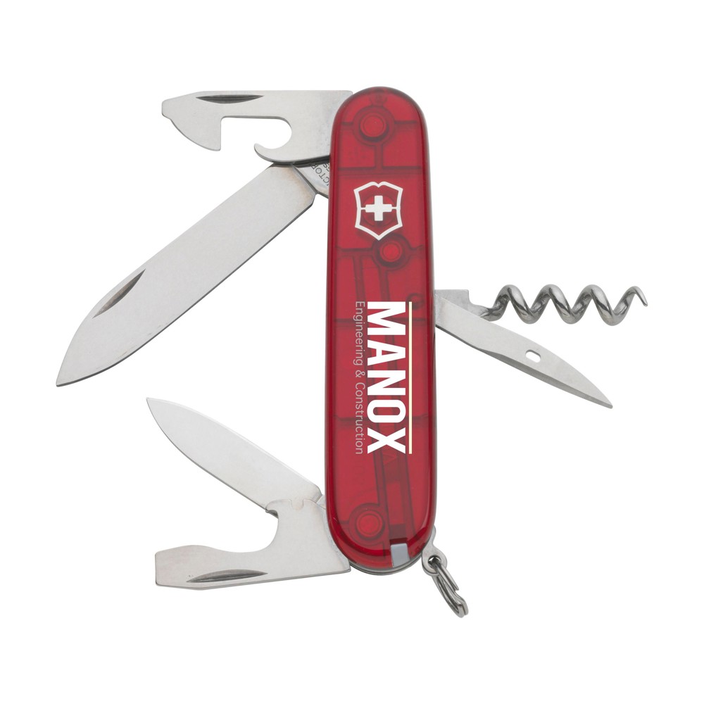 Victorinox Spartan Taschenmesser - transparent rot (± PMS 187C)