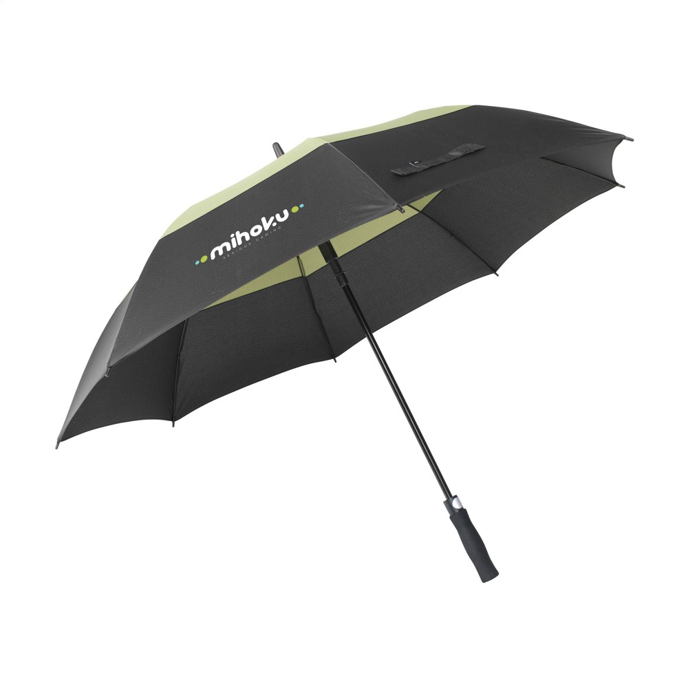 Morrison RPET Regenschirm 27 inch - grün/schwarz (± PMS 5763C, Black)