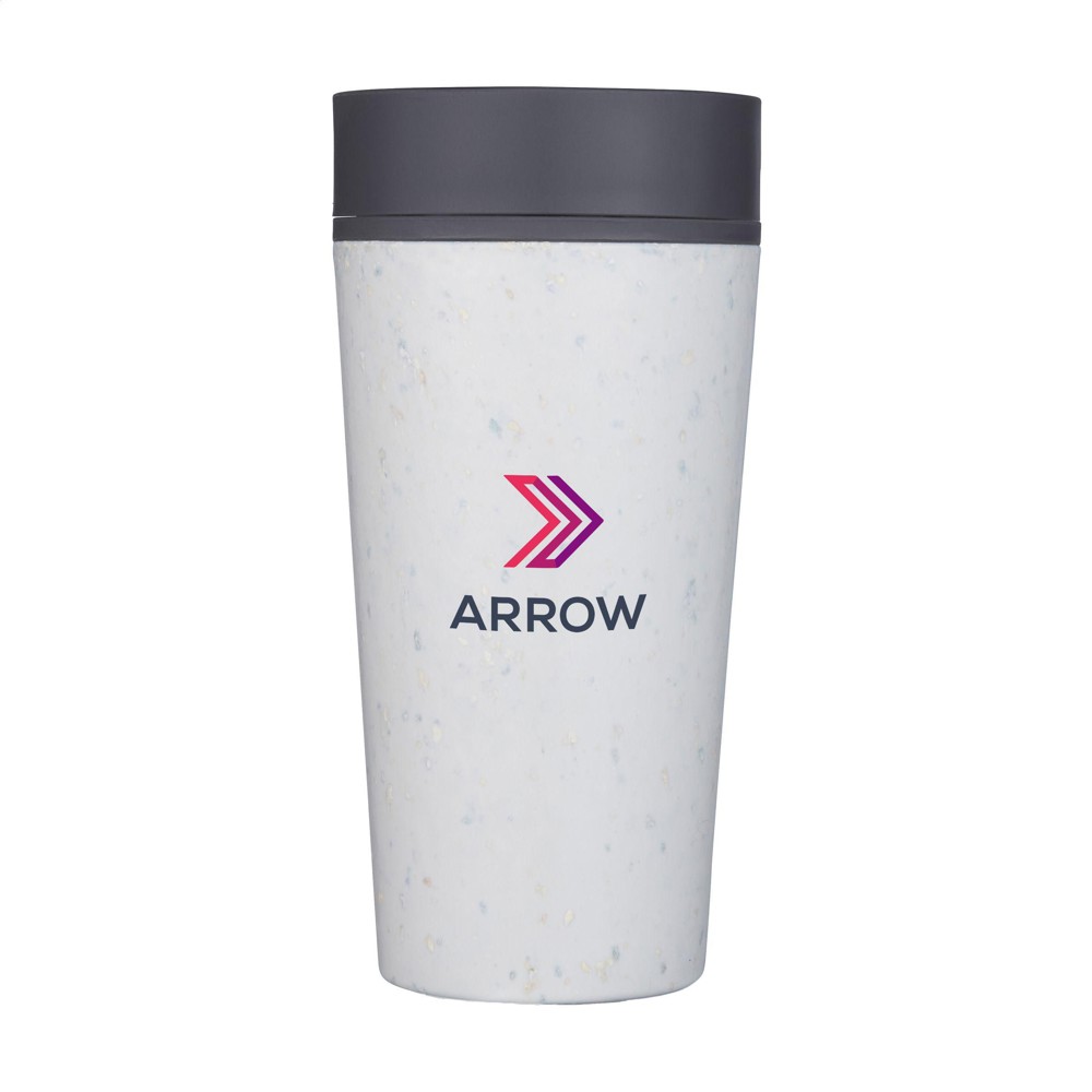 Circular&Co Recycled Coffee Cup 340 ml Kaffeebecher - weiß/schwarz (± PMS Process Black U)