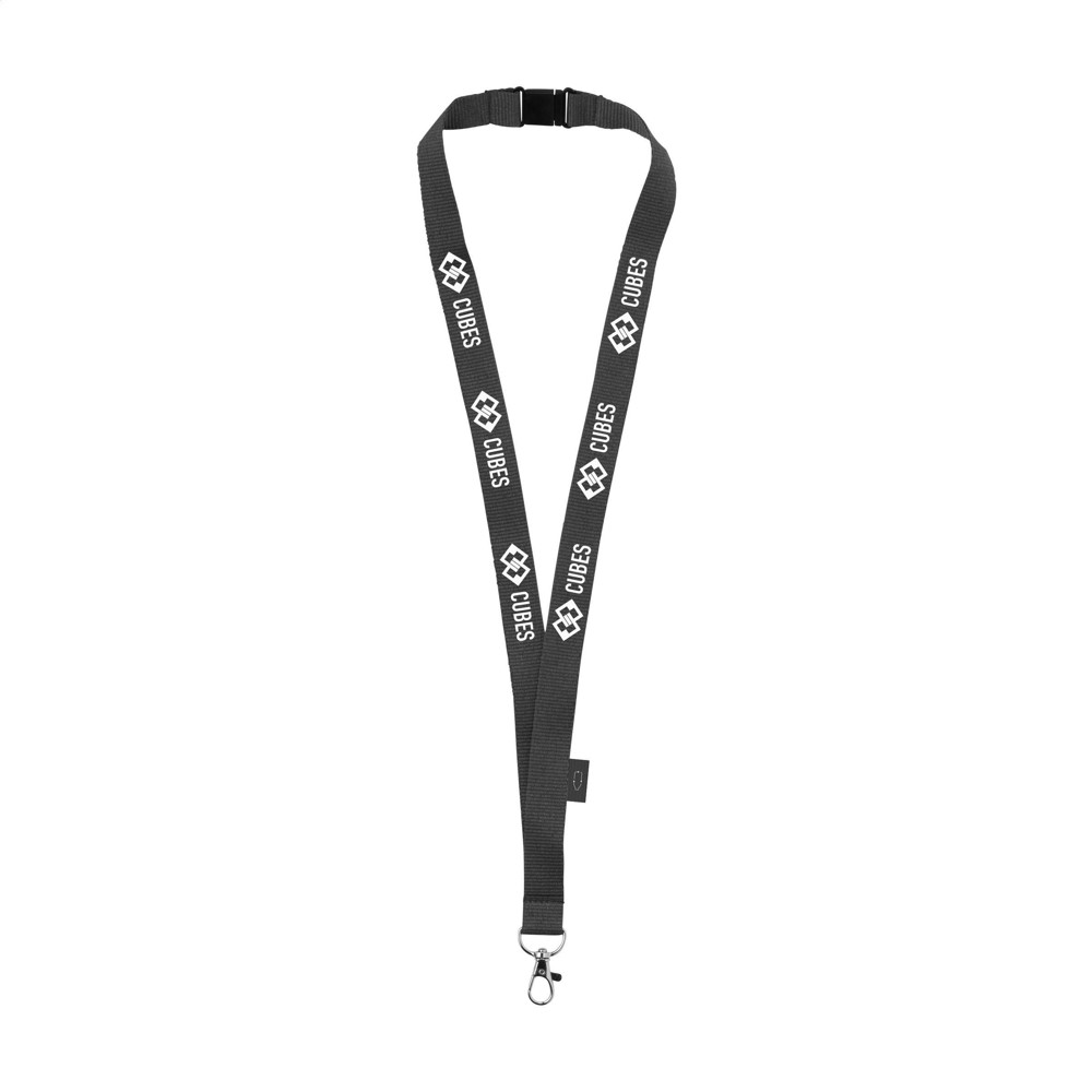 Lanyard Safety GRS RPET 2 cm Schlüsselband - schwarz