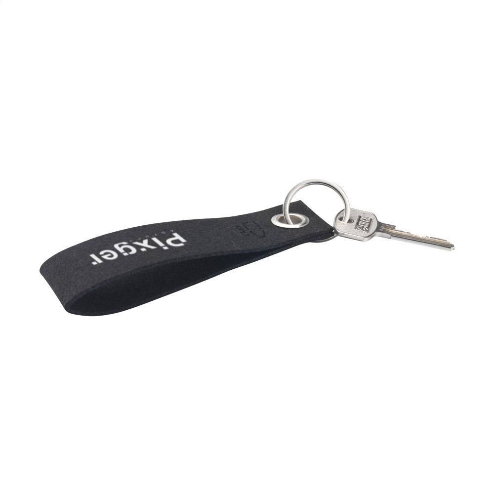 GRS RPET Felt Keyring Schlüsselanhänger - schwarz