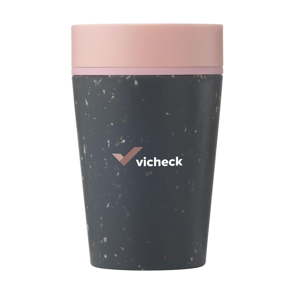 Circular&Co Recycled Coffee Cup 227 ml Kaffeebecher - schwarz/rosa (± PMS 197U)