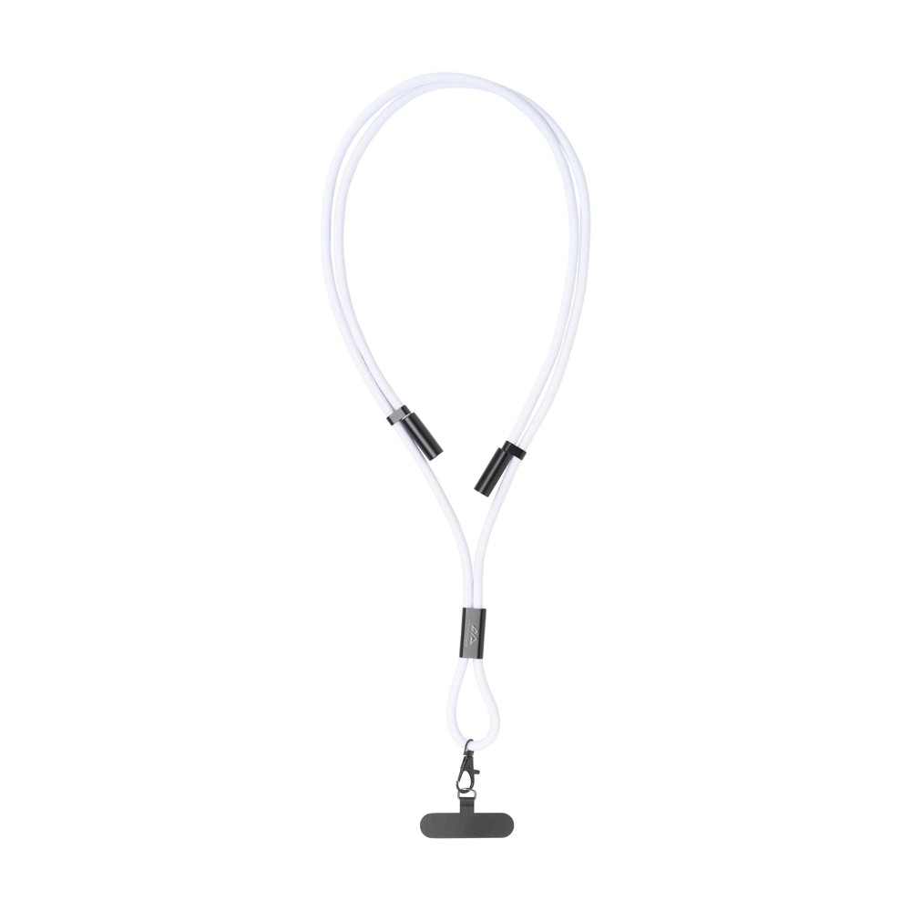 Lanyard 2-in-1 GRS RPET Load & Sync USB Cable - weiß