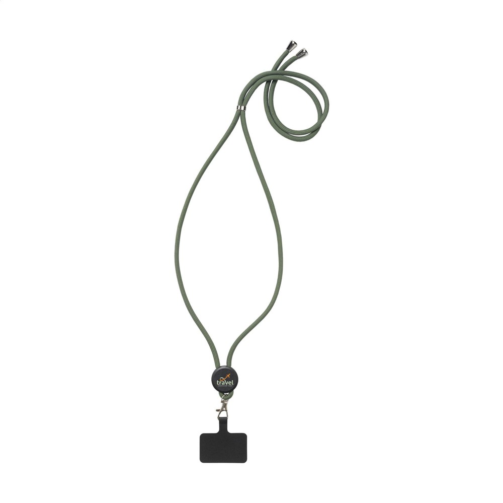 Lace Lanyard GRS RPET 0,5 cm Handy-Schlüsselband - armeegrün (± PMS 2409C)