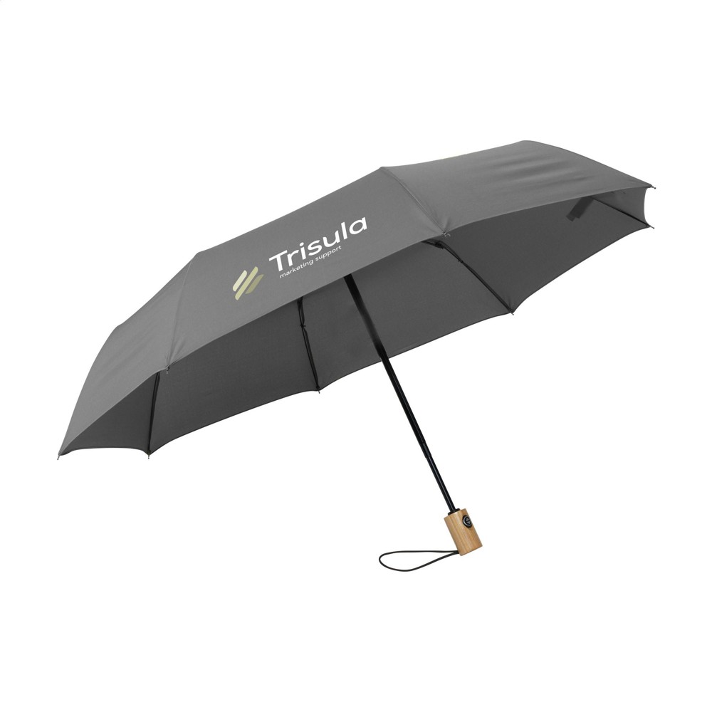Michigan faltbarer RCS RPET-Regenschirm 21 inch - grau (± PMS 424U)