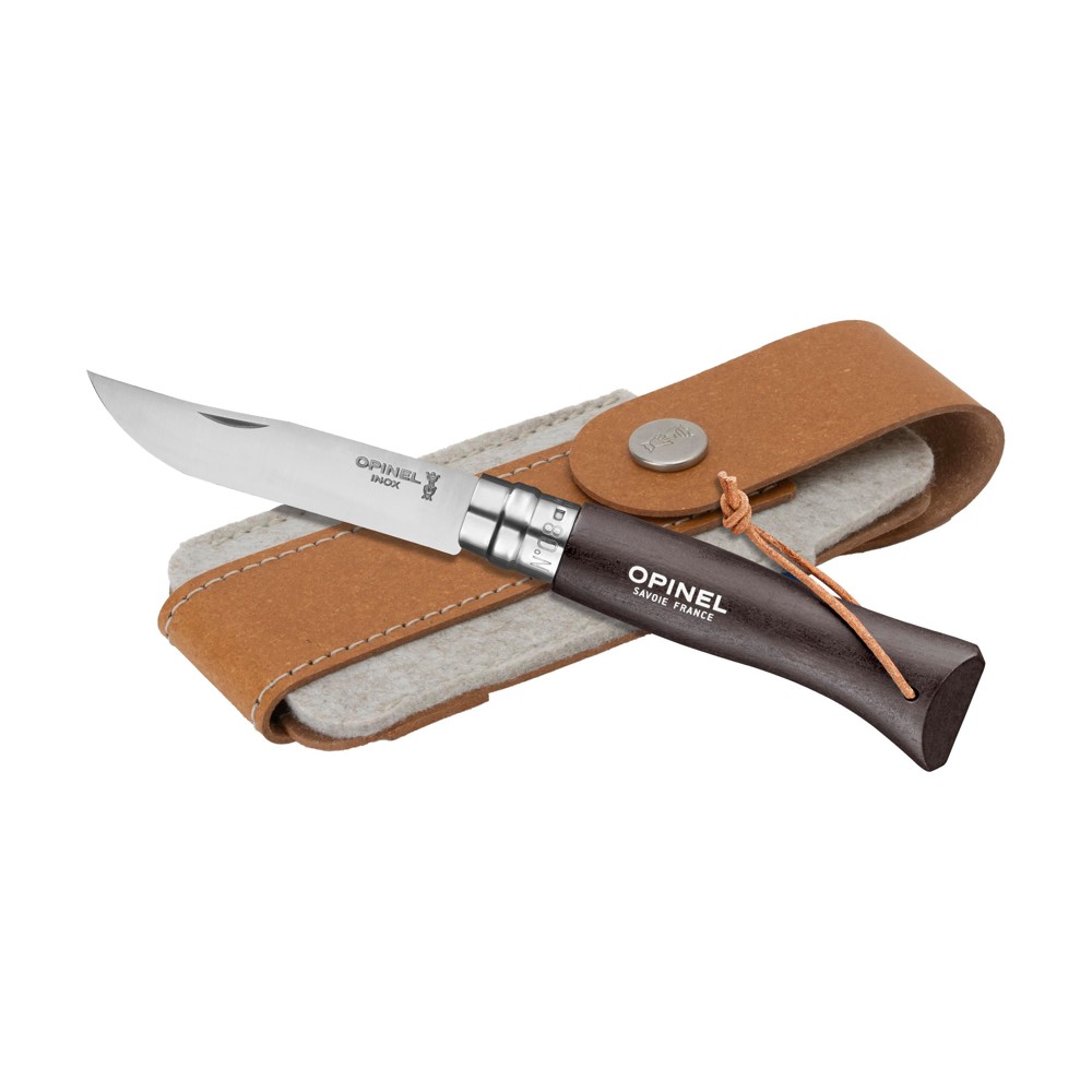 Opinel Colorama No 08 Taschenmesser in einer Gürteletui - schwarz