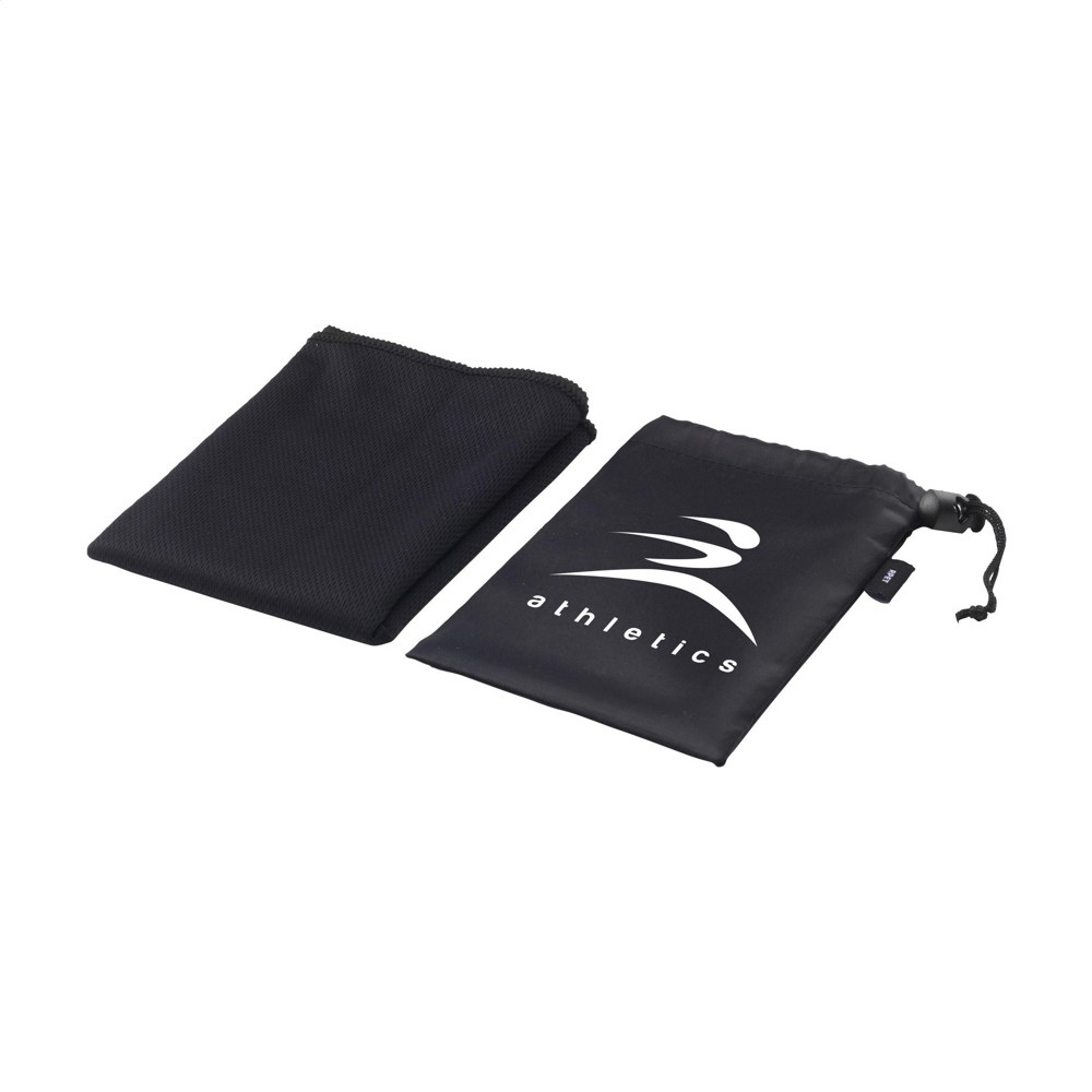 CoolDown GRS RPET Sporthandtuch - schwarz (± PMS Black)