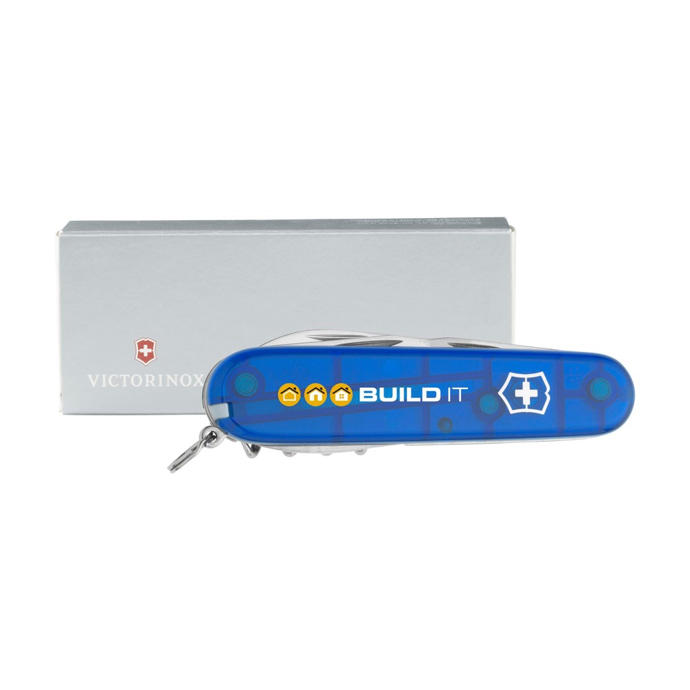 Victorinox Spartan Taschenmesser in einer Geschenkverpackung - transparent blau