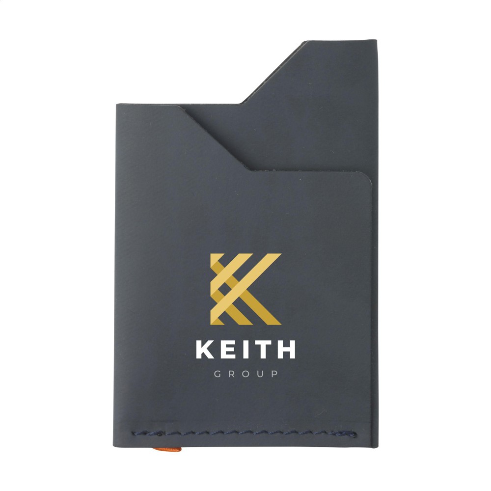 Recycled leather cardholder Kartenhalter - dunkel blau