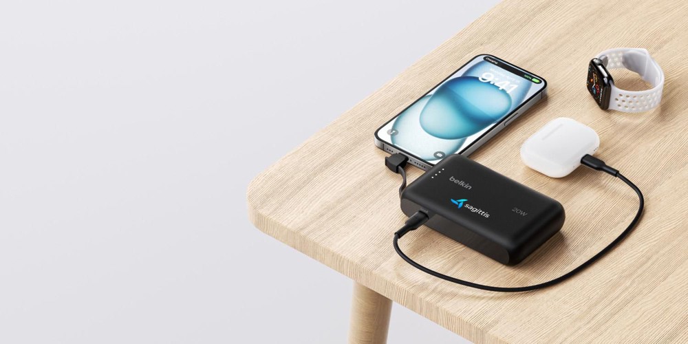 Belkin BoostCharge PowerBank 10K Integriertes Kabel