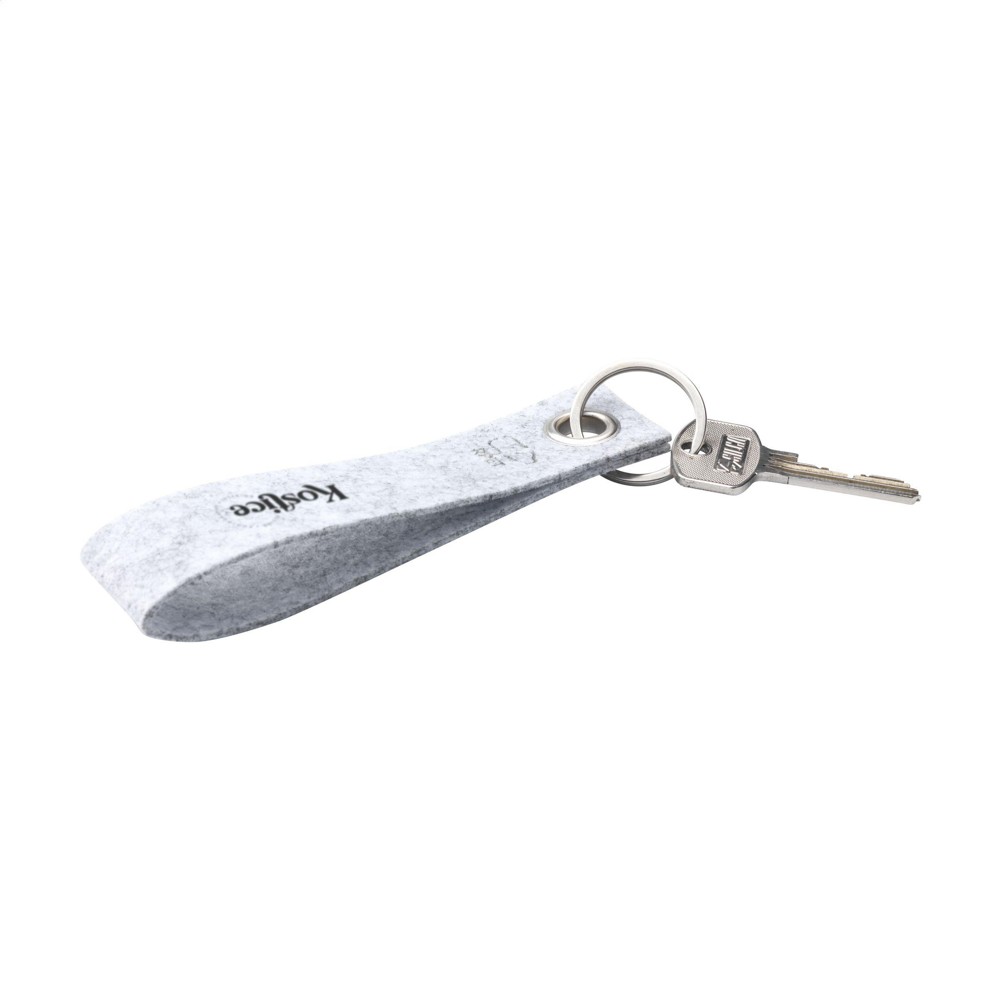 GRS RPET Felt Keyring Schlüsselanhänger - hellgrau