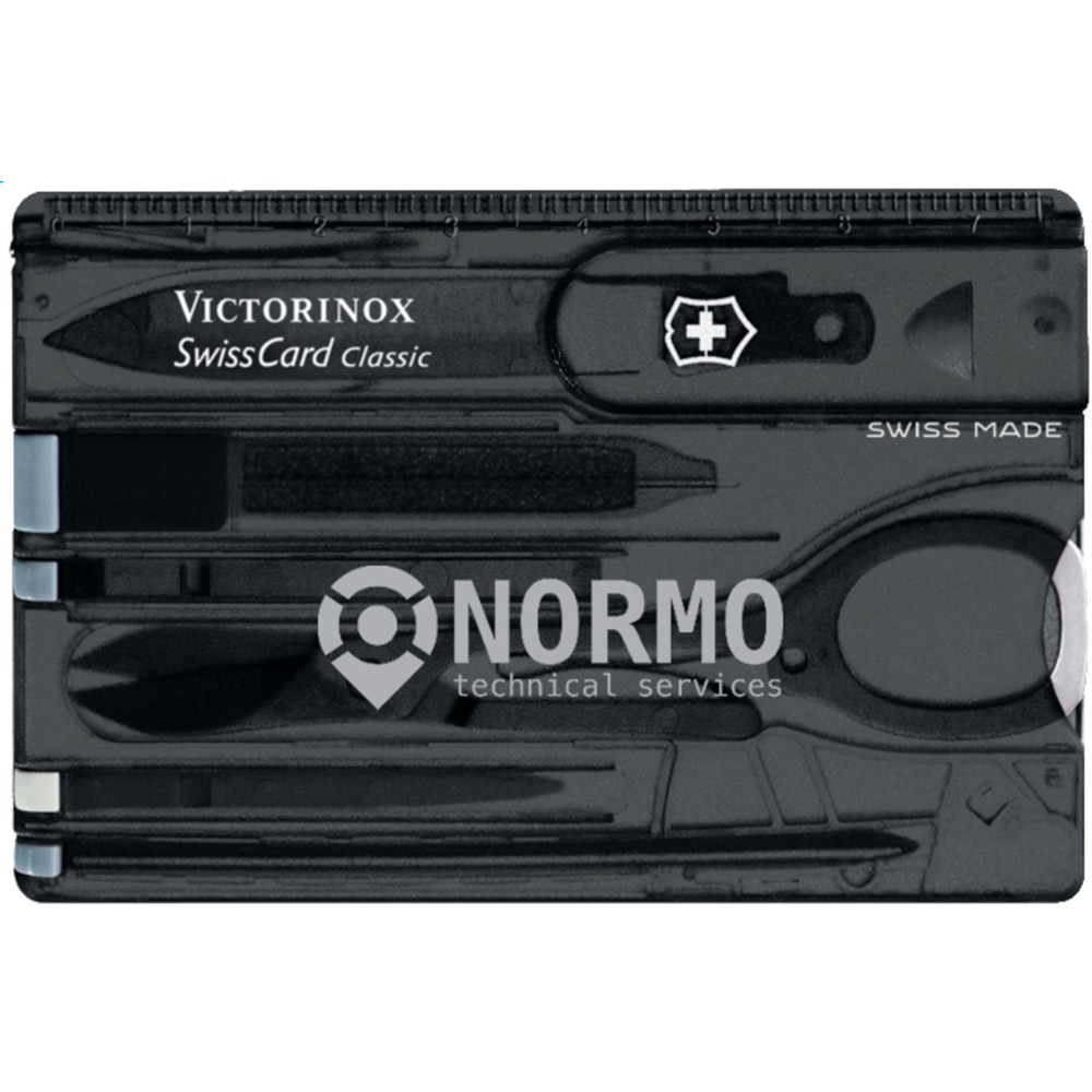 Victorinox Swisscard Classic Multitool - transparten schwarz (± PMS BlackC)
