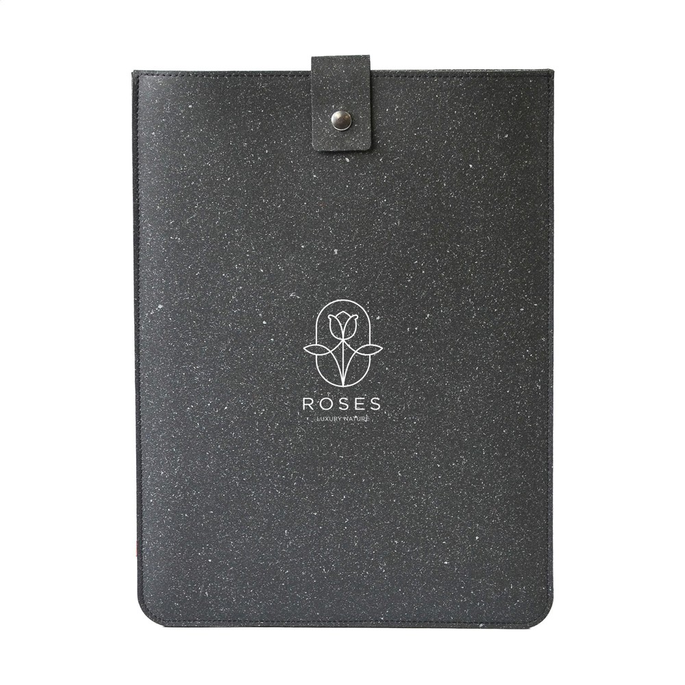 Recycled Leather Laptop Sleeve 16" - schwarz