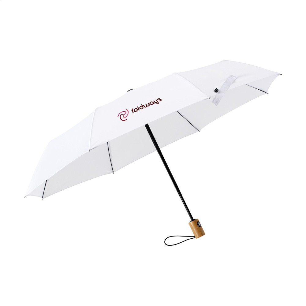 Michigan faltbarer RCS RPET-Regenschirm 21 inch - weiß