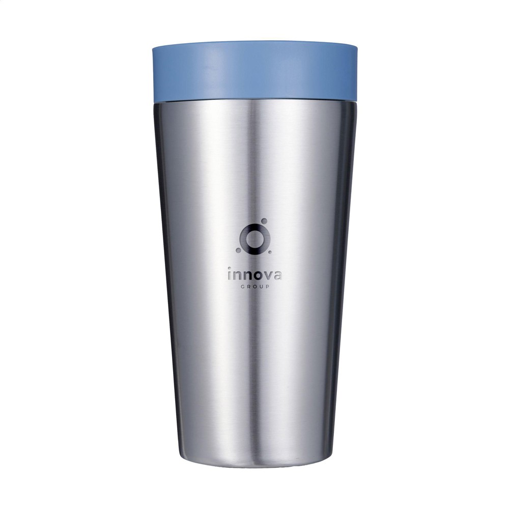 Circular&Co Recycled Stainless Steel Coffee Cup 340 ml - blau (± PMS 2159U)