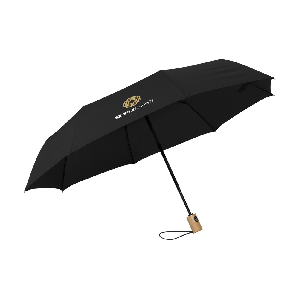 Michigan faltbarer RCS RPET-Regenschirm 21 inch - schwarz