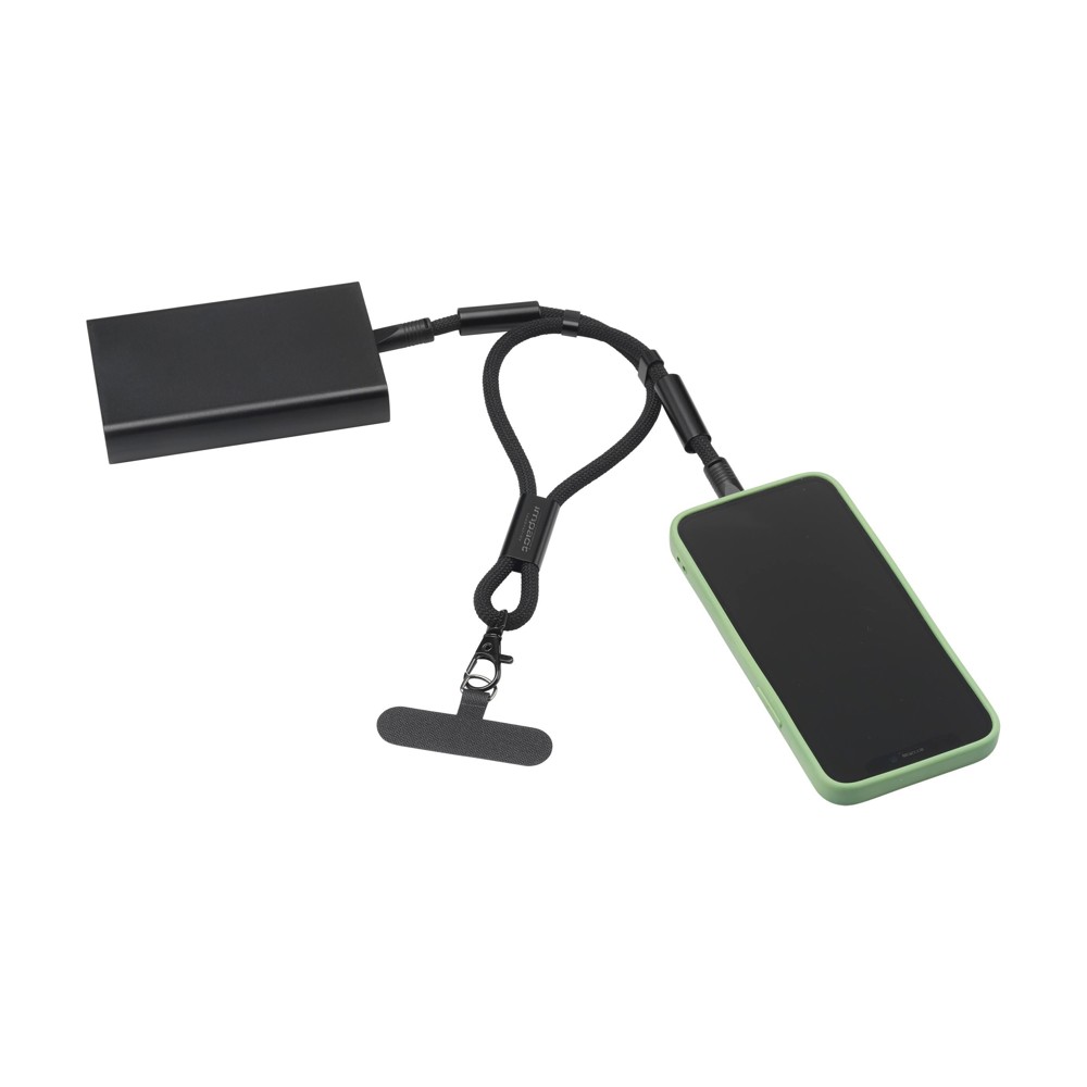 Wrist Lanyard 2-in-1 GRS RPET Load & Sync USB Cable
