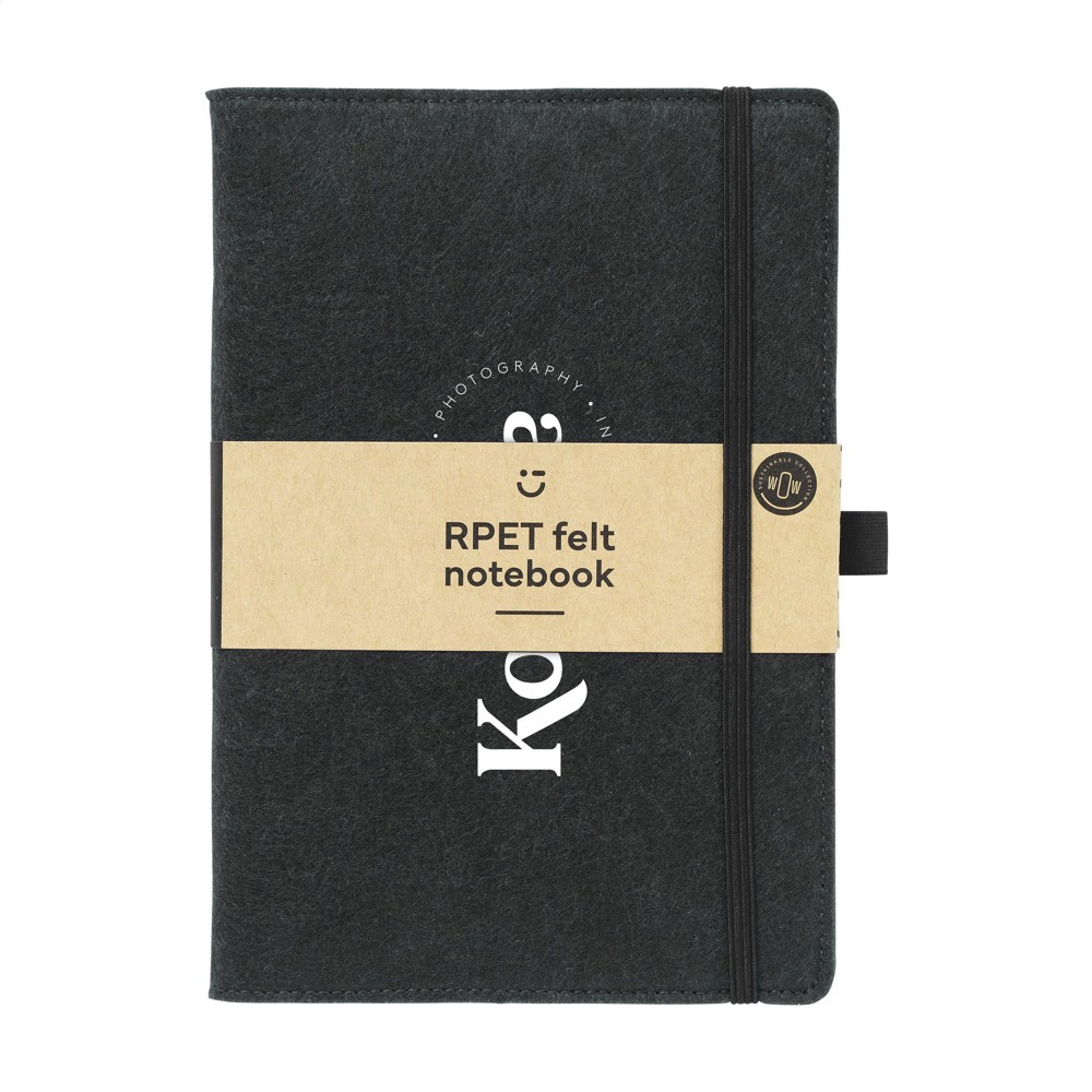 Felty GRS RPET Notebook A5 Notizbuch - schwarz